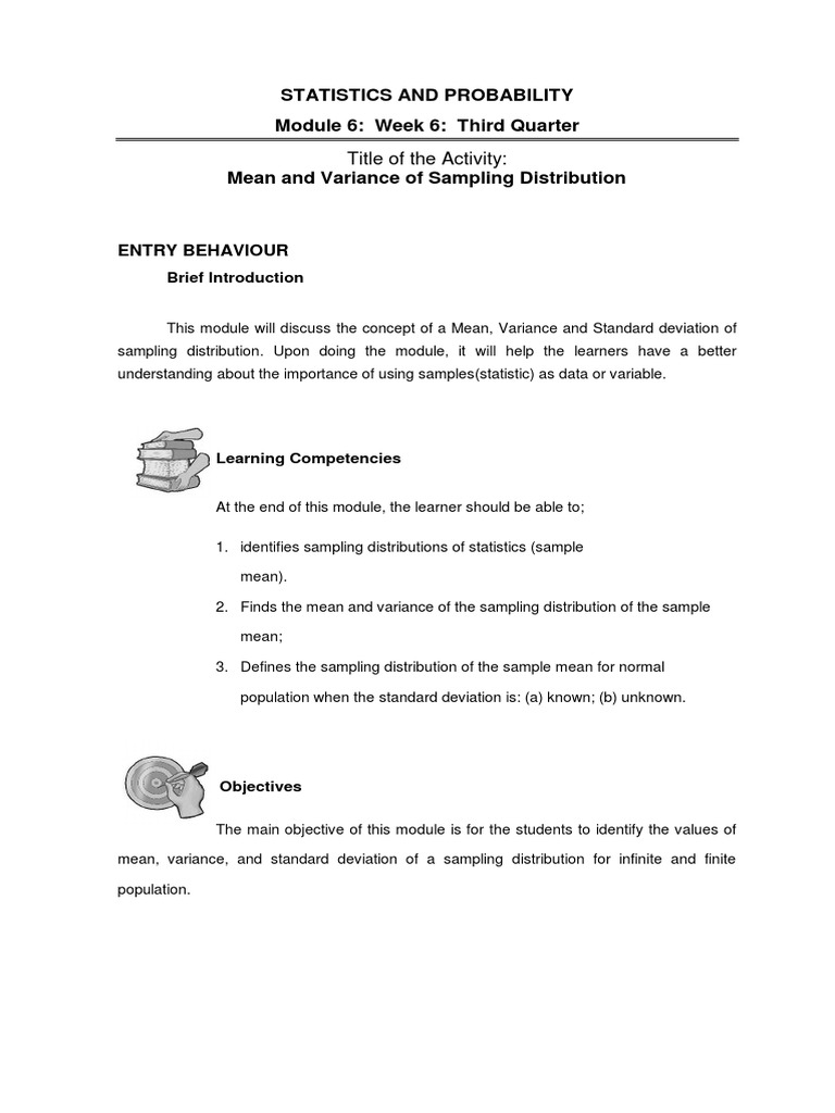 Statistics and probability module 6 week 6 third quarter pdf