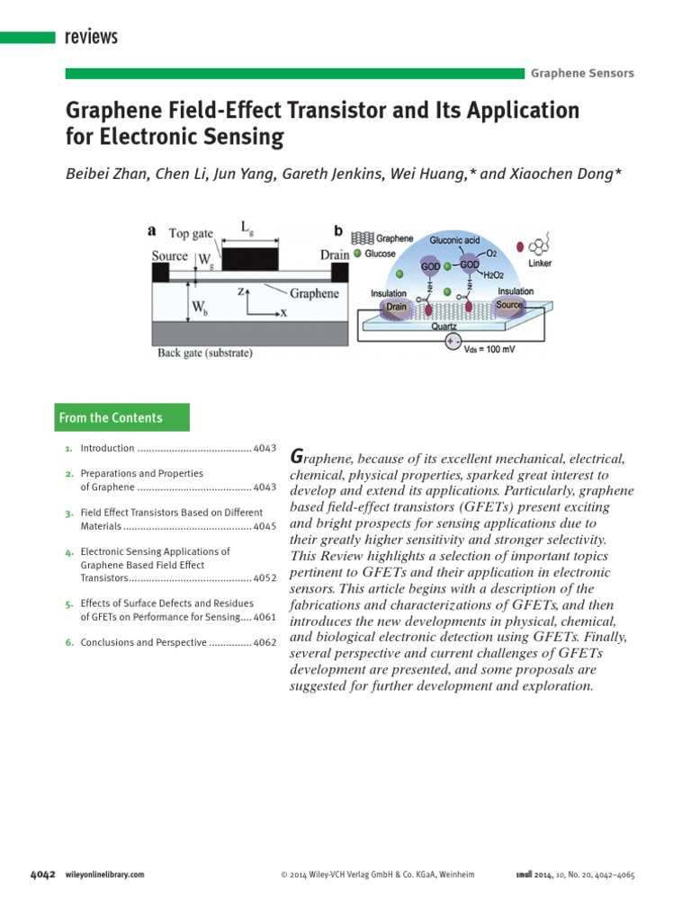 Graphene Field Effect Transistor and Its Application For Electronic ...