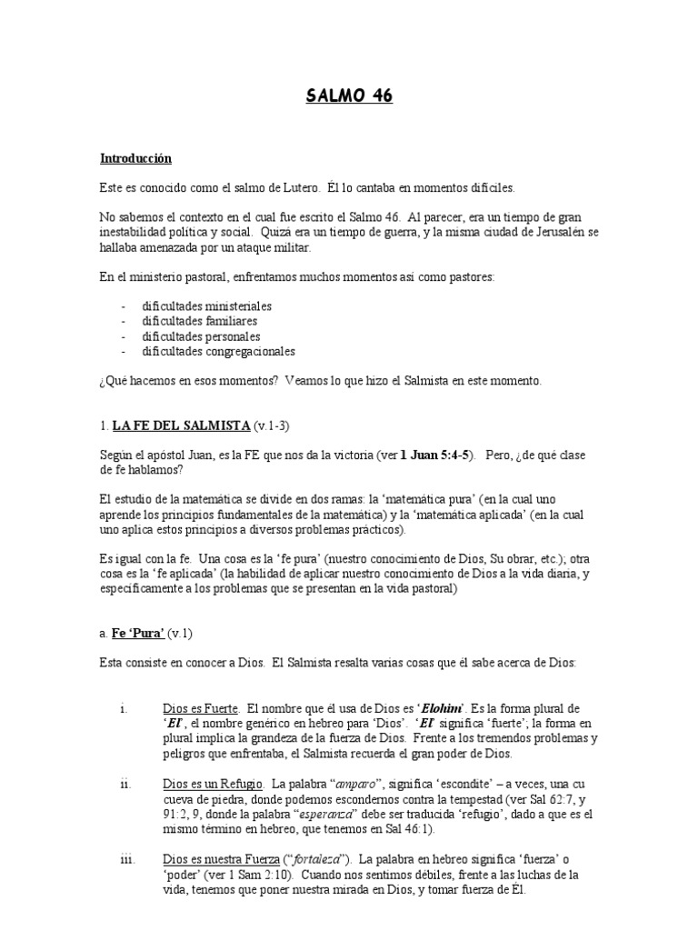 Estudio del Salmo 46: Fe y Confianza | PDF | Salmos | Fe