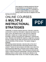 Online Courses Require Multiple Instructional Strategies