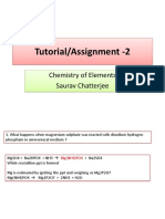 Chemistry of Elements Tutorial/Assignment -2