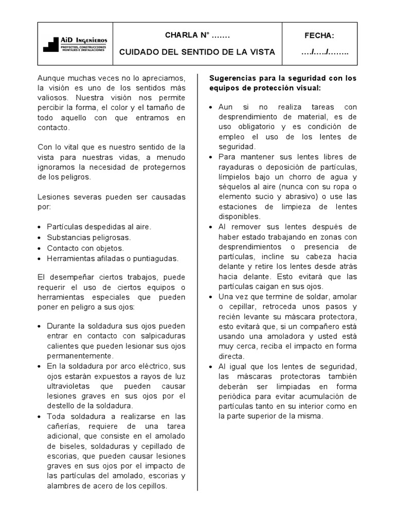 medidas de cuidado para el sentido de la vista