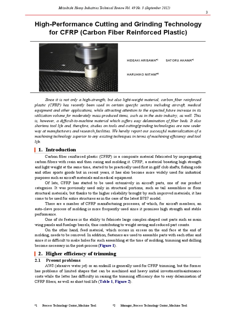High-Performance Cutting and Grinding Technology For CFRP (Carbon Fiber ...