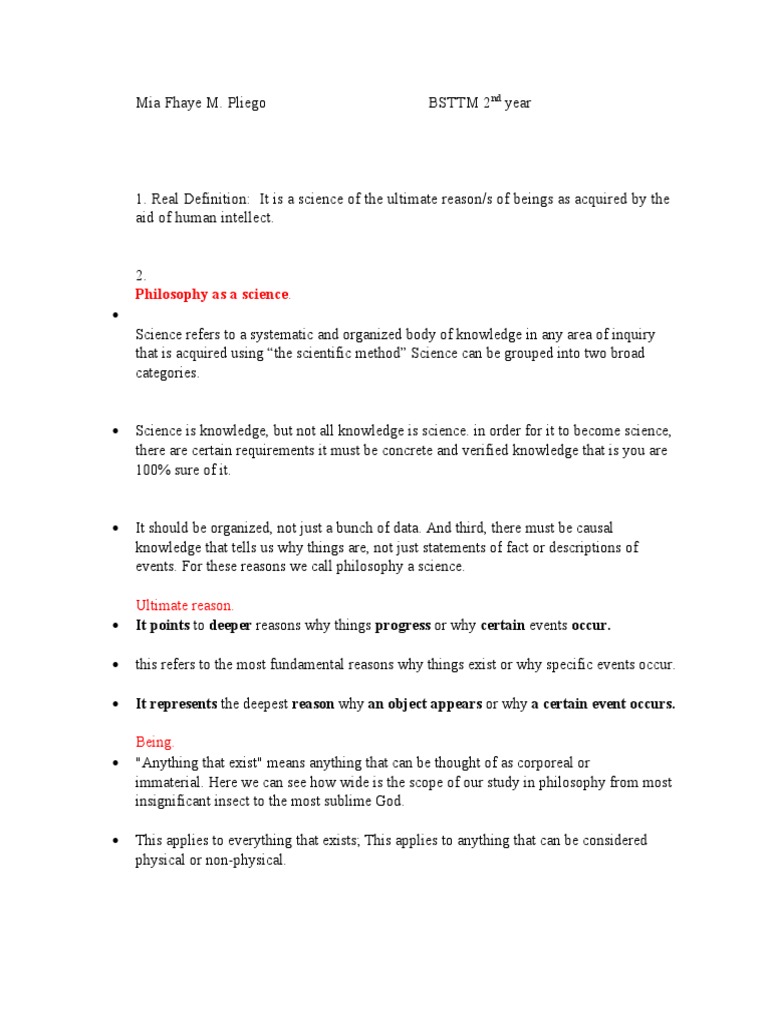 PLIEGO Week 1 Assignment | Download Free PDF | Science | Reason