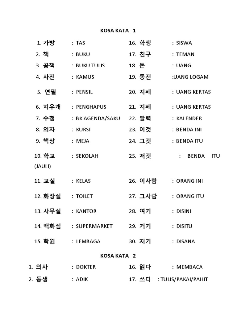 Kamus Bahasa Korea Dasar PDF