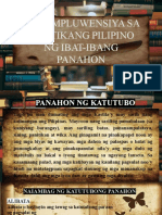 Mga Impluwensiya Sa Panitikang Pilipino NG Ibat-Ibang Panahon