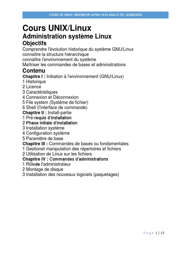 Cours d'Administration Système Linux | PDF | Logiciel gratuit | Gnou