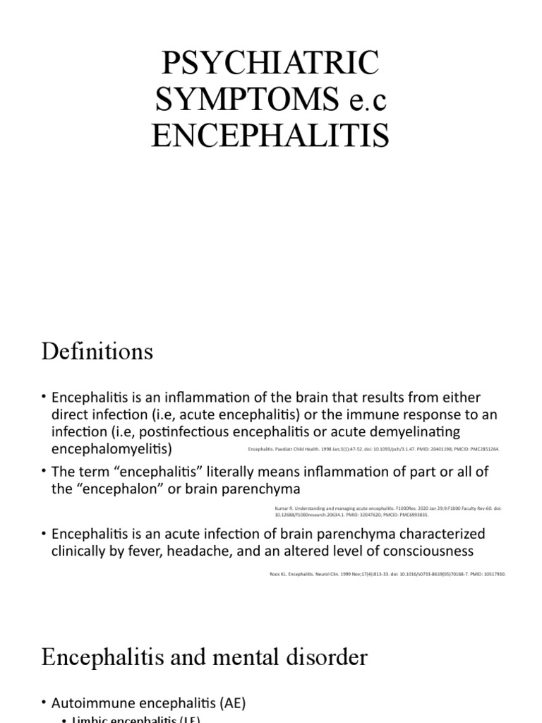 Autoimmune Encephalitis & Psychiatric Symptoms | PDF | Psychosis ...