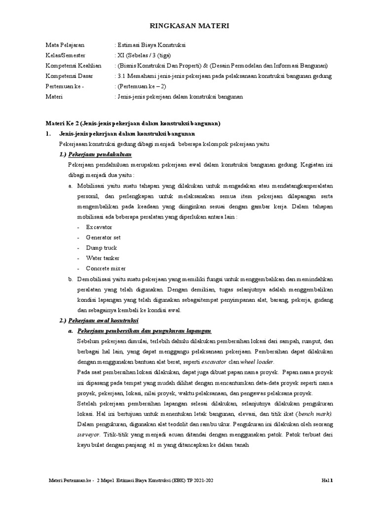 Materi Ke 2 Format Ringkasan Materi Mapel EBK | PDF