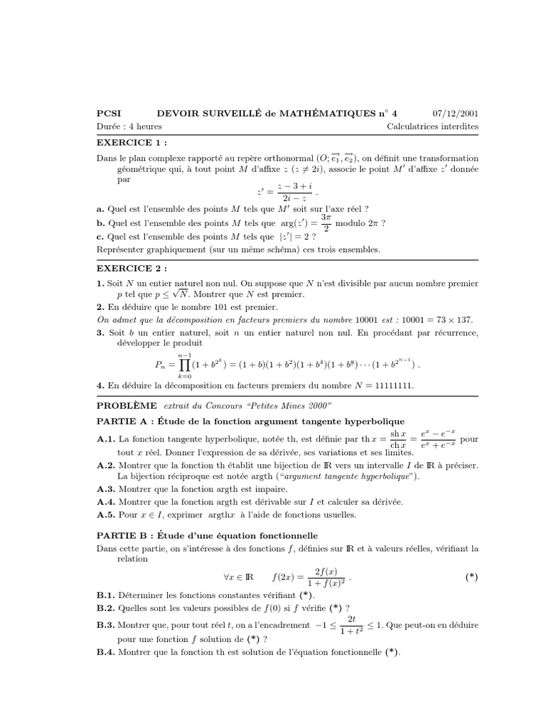 Transformation géométrique en plan complexe | PDF | Fonction ...