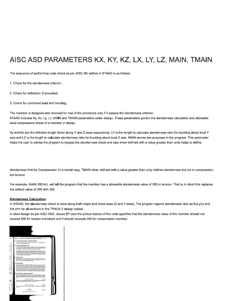Aisc Asd Parameters KX, Ky, KZ, LX, Ly | PDF