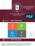 EM Week 5. Part 4. Introduction To SWOT Analysis