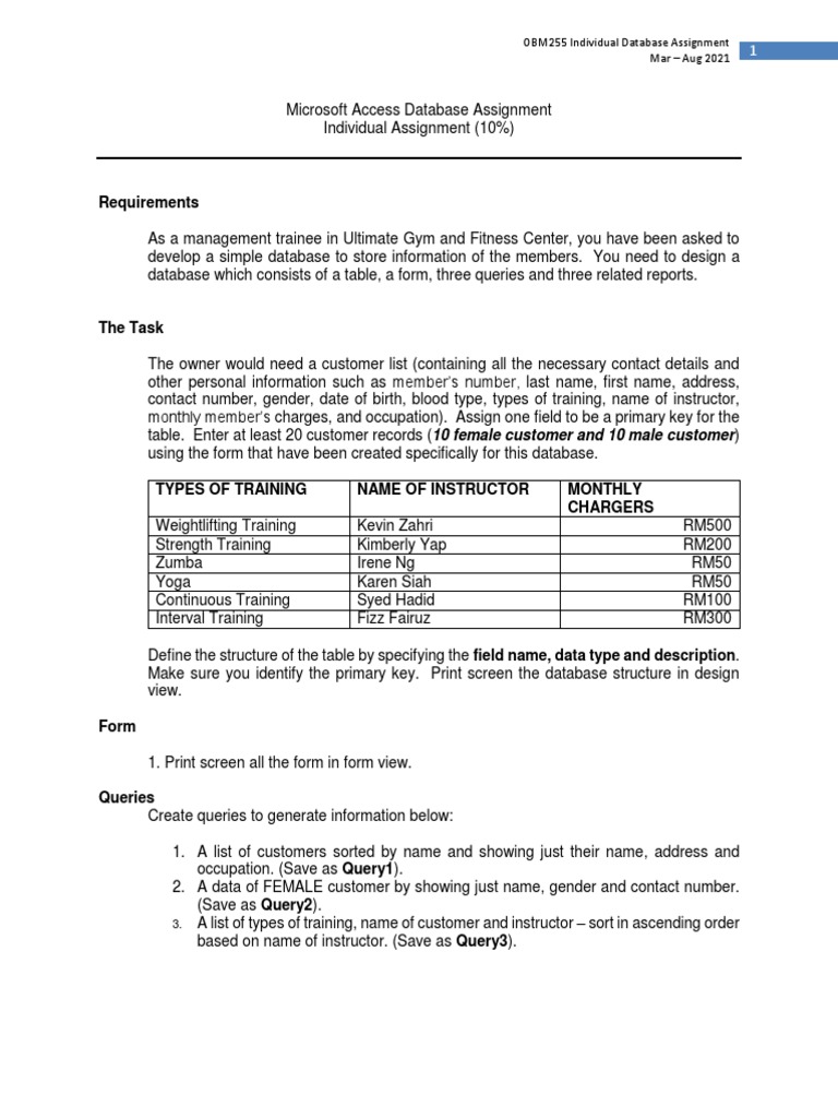 Database Individual Assignment (4) | PDF | Databases | Microsoft Access