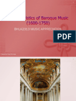 Characteristics Baroque Music