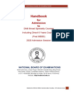 Handbook DNB Post Mbbs 2020