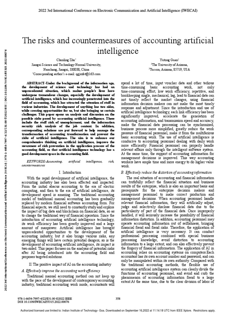 The Risks and Countermeasures of Accounting Artificial Intelligence ...