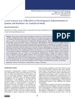 Achievements and Difficulties in Development Administration in Jammu and Kashmir: An Analytical Study