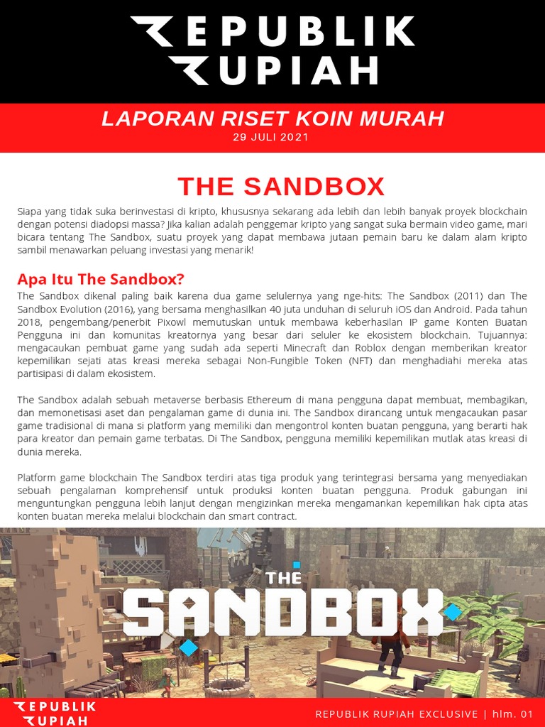 Investasi dan Game di The Sandbox | PDF