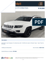 WeBuyCars Brackenfell - 2014 - White - Jeep - Compass 2.0 Limited Auto - 13 Sep 2022