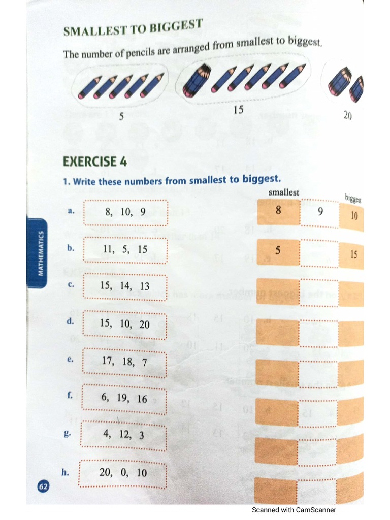 Smallest To Biggest and Biggest To Smallest | PDF