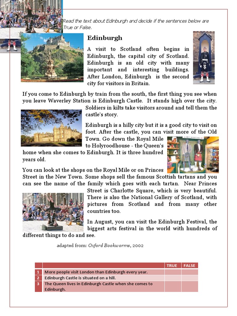 Edinburgh: True or False Quiz | PDF | Art | Classics