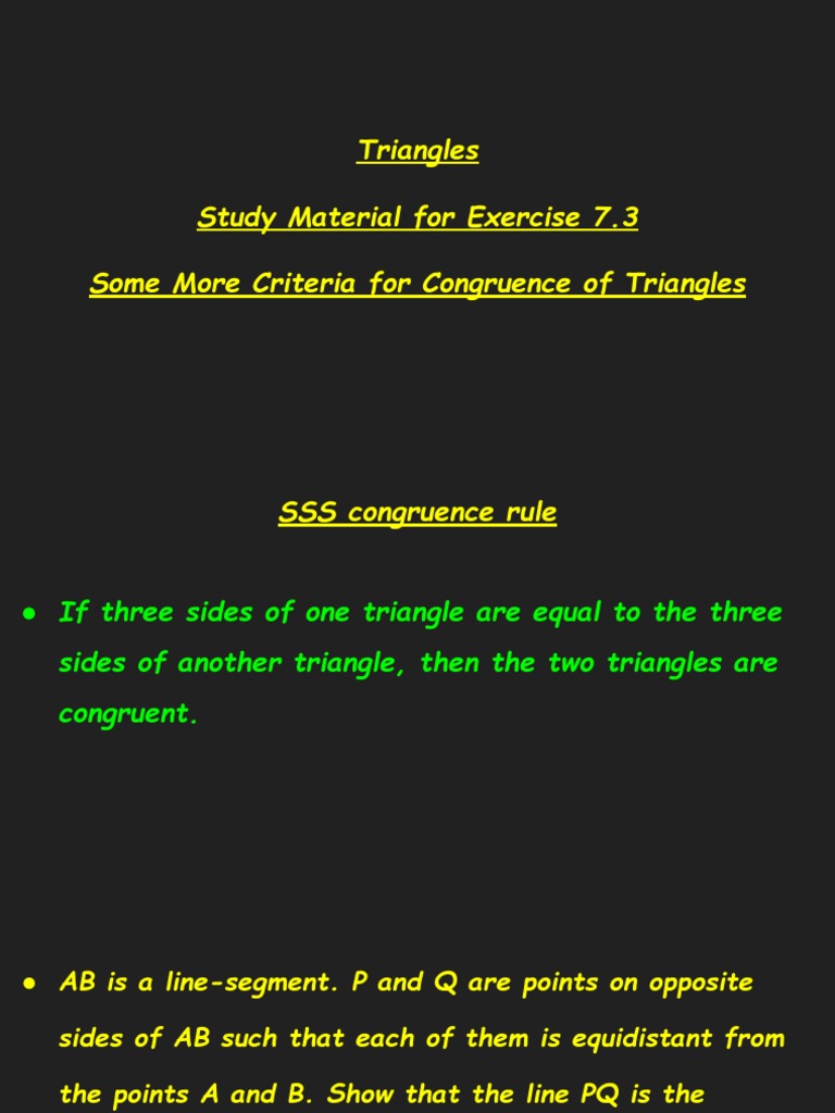 Study Material For Exercise 7.3 | PDF
