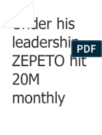 Under His Leadership ZEPETO Hit 20M Monthly Active Users