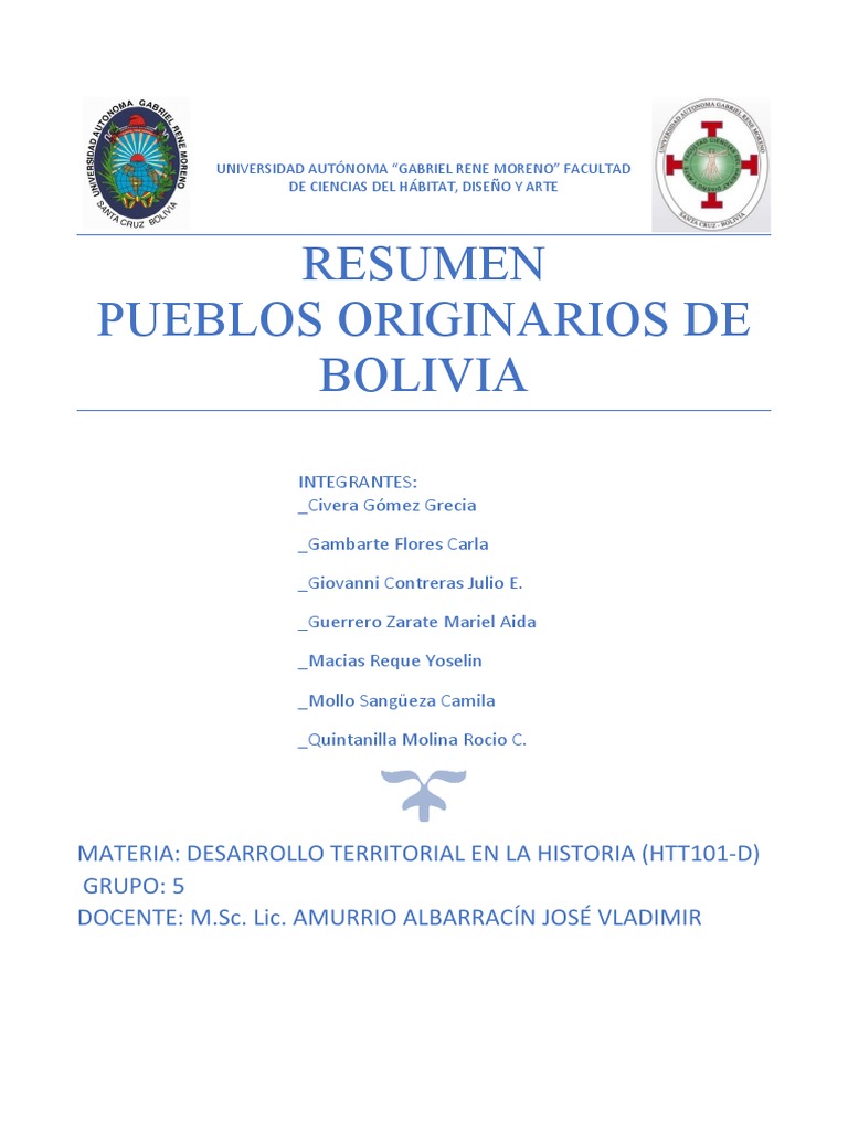 Pueblos Originarios de Bolivia | PDF | Paleolítico