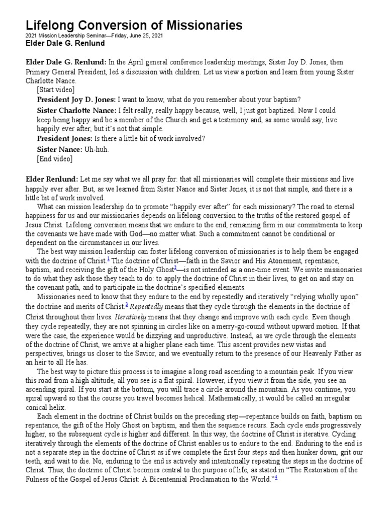 Lifelong Conversion for Missionaries | PDF | Sacraments | Jesus