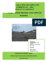 Declaración de Impacto Ambiental Proyecto Cantera III