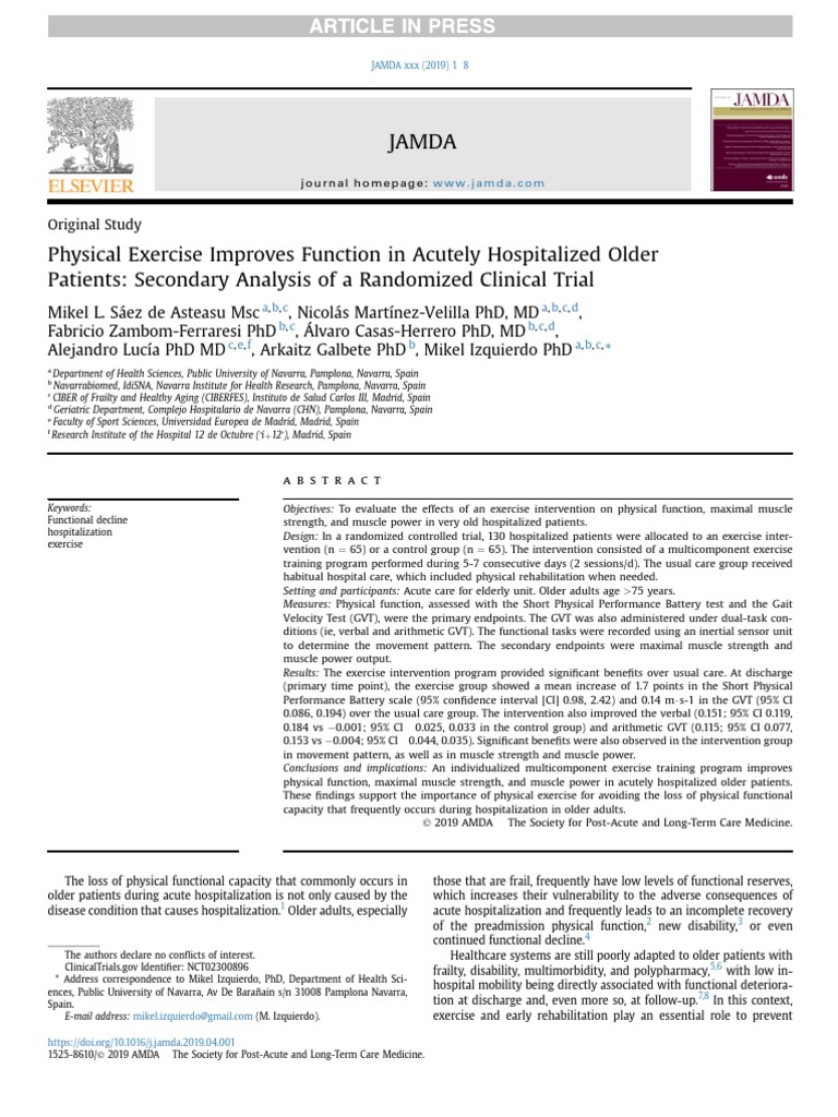 J Jamda 2019 04 001 | Descargar gratis PDF | Strength Training | Geriatrics
