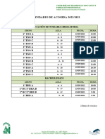 Calendario Acogida Centro