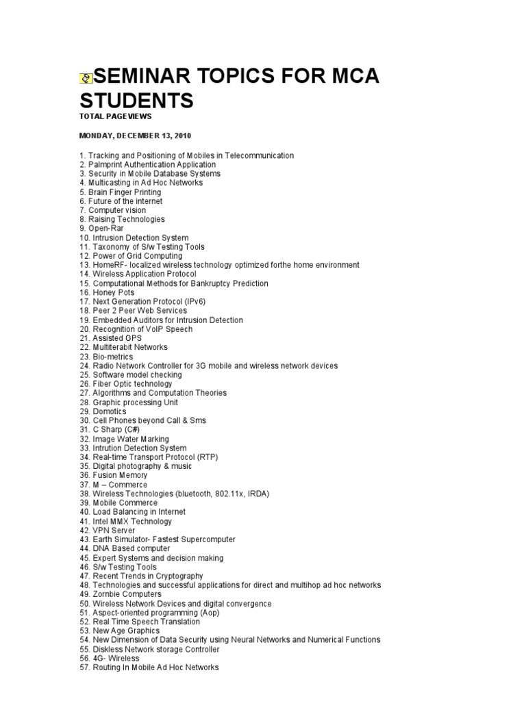 research paper topics for mca students 2023