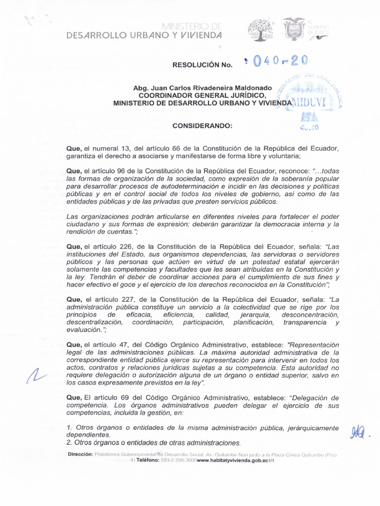 Resolucion Personería Juridica 040-20-3 Corazon de Jesus | PDF