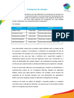 Cronograma de entregas de alimentos para escolas