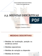 2.3 - Descritiva - Medidas Descritivas