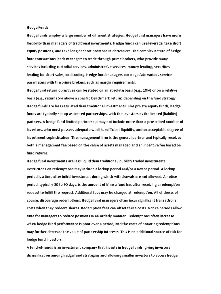 Hedge Fund Investment Decision Process