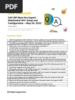 (Q&A) 2022 SAP IBP Meet The Expert WebSocket RFC Setup and Configuration