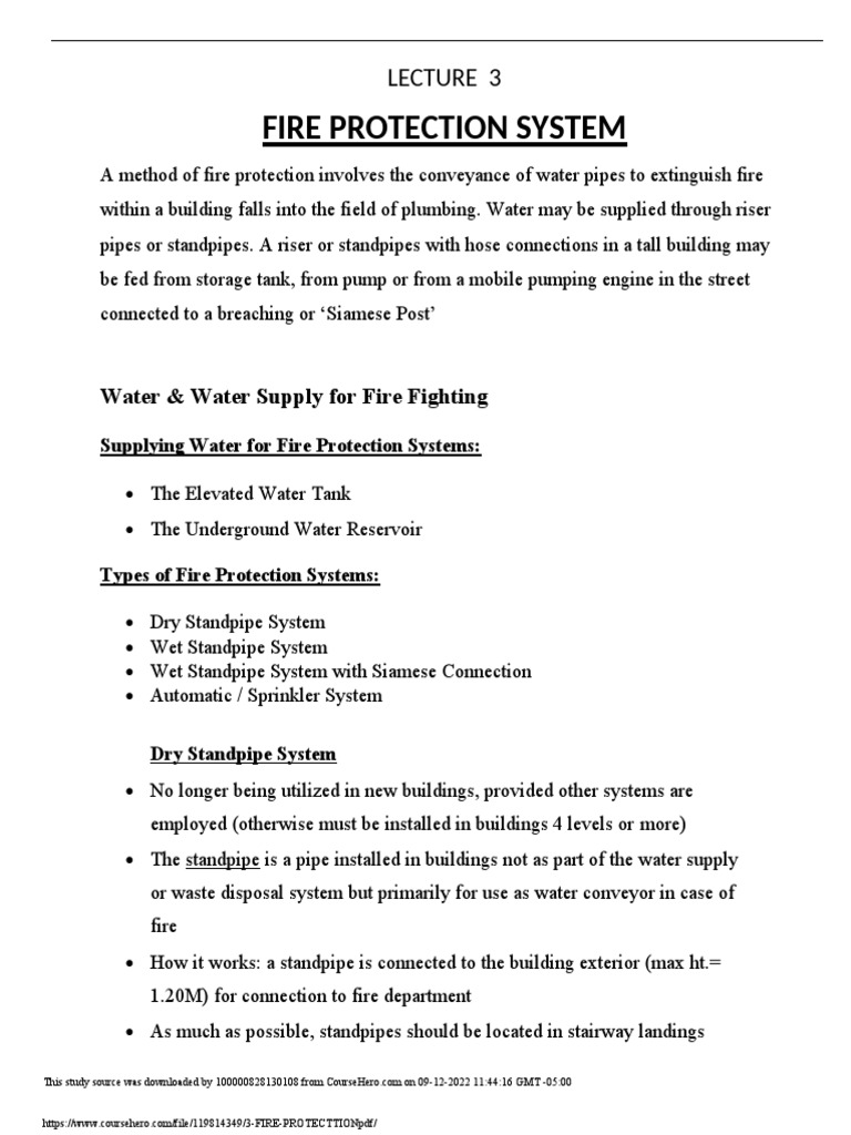 3 Fire Protecttion PDF | PDF | Fire Sprinkler System | Fires
