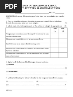 Year 10 Week 11 Assessment