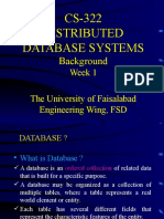 Distributed Database Systems Background Week 1