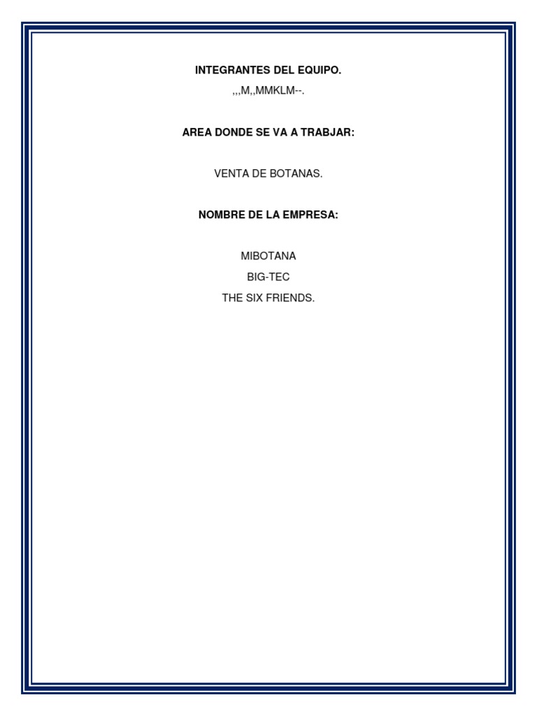 Integrantes Del Equipo.: ,,,M,,MMKLM | PDF | Negocios