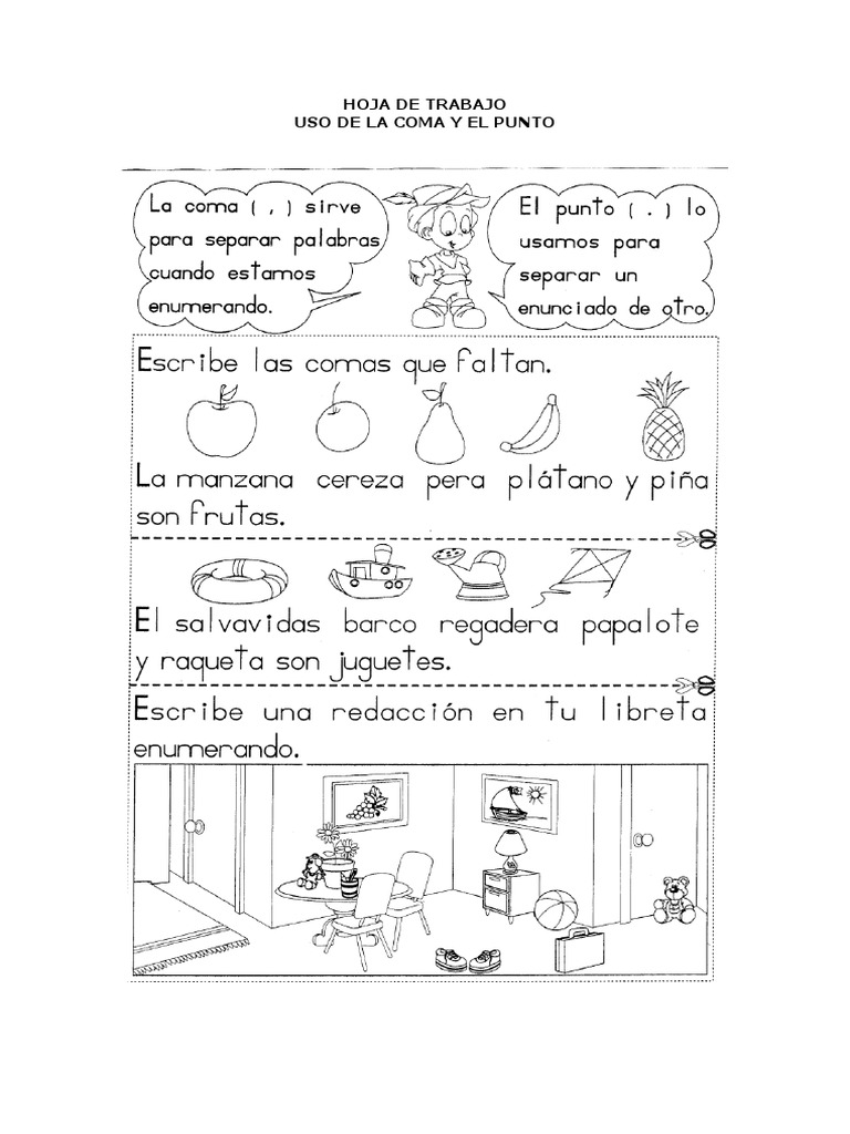 Hoja De Trabajo Para Practicar El Punto Y Coma Y Los Dos Puntos Hojas