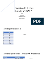 Subdivisão de Redes Incluindo VLSM