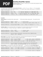 DataView RowFilter Syntax