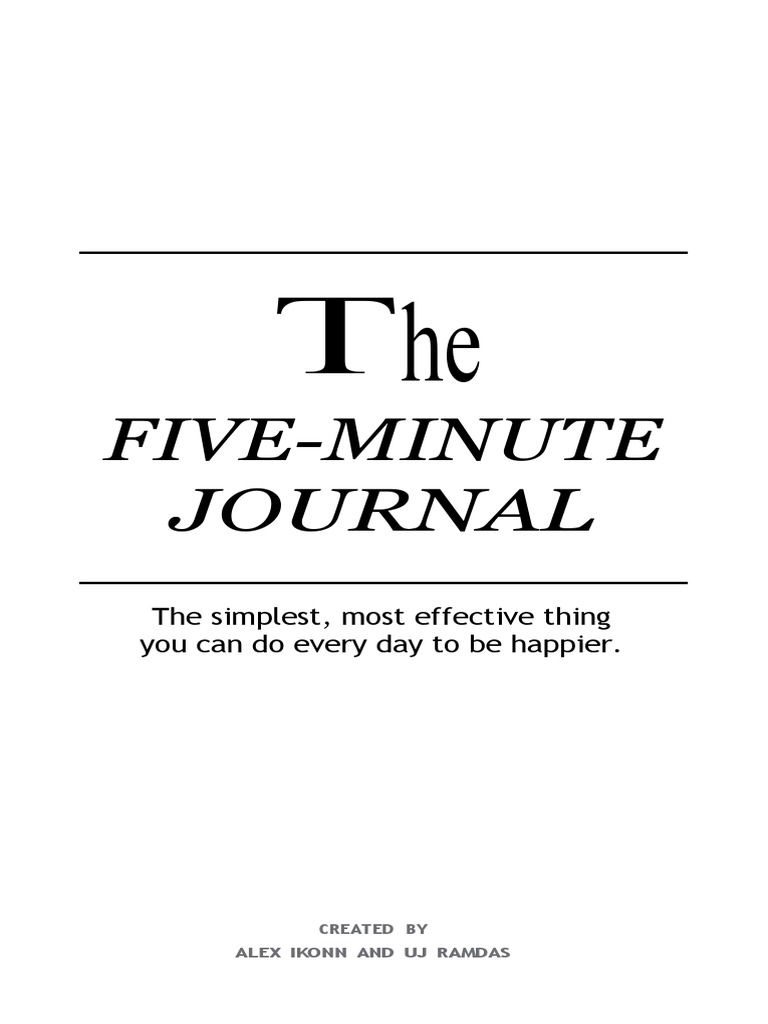 Five Minute Journal Quickstart Pdf Gratitude Metaphysics Of Mind