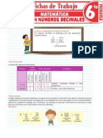 Problemas Con Numeros Decimales para Sexto Grado de Primaria