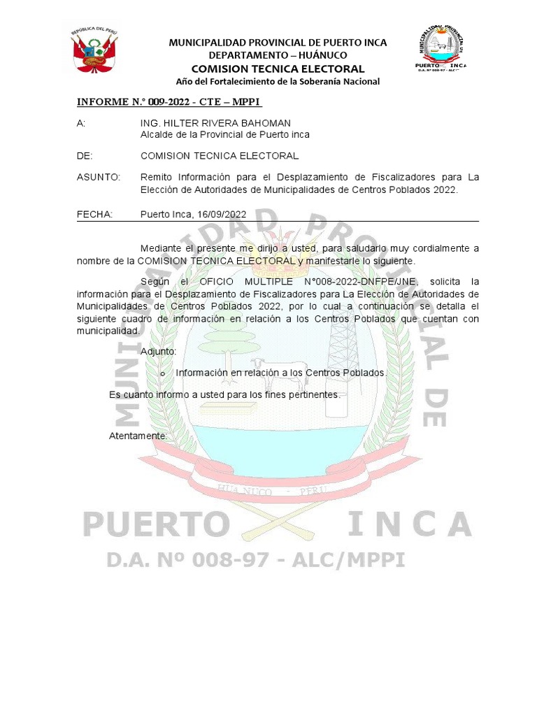 Informe 009 Jne | PDF