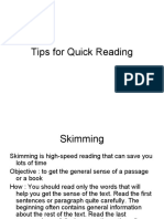 Tips For Quick Reading Lengkap 290822