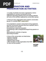 Conservation and Preservation Activities